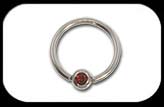 Jewelled Ball Closure Ring 1.6mm Red LSi
