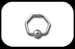 Hexagon Ball Closure Ring 1.2 or 1.6mm