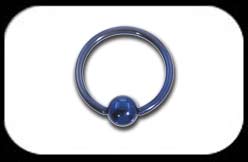 Titanium Ball Closure Ring 1.6mm Blue