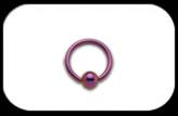Titanium Ball Closure Ring Purple 1 to 1.2mm