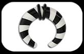 Acrylic Striped Claw black and white