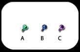 2mm Anodised Ball for 1.2mm internally threaded