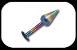 Titanium Labret Spike Rainbow