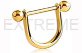 Gold Plated Nipple Ring Stirrup