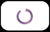 Open Nose Ring Anodised Steel Purple