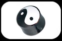 Horn Inlaid Yin Yang Flesh Plug