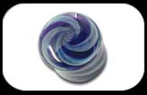 Glass Swirl Flesh Plugs Blue Silver
