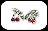 Steel Jewelled Stud earrings  Cherries